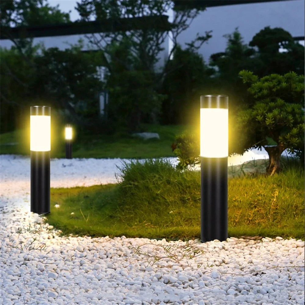 Borne lumineuse solaire LED en acier inoxydable pour jardin et patio, lots de 1, 2 ou 4 – Solviane