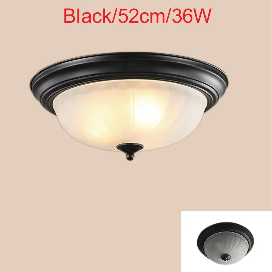 Plafonnier — Rond or/noir/Bronze plafonnier verre dépoli pour couloir salon cuisine LED lumineuse éclairage 110/220V
