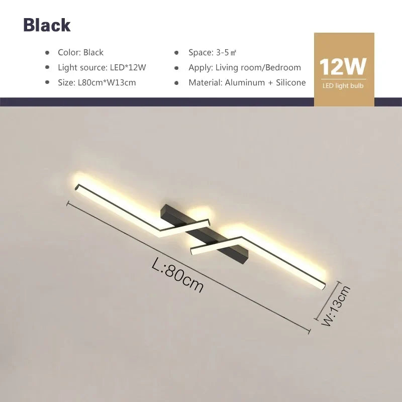 Plafonnier led ligne moderne pour salon étude éclairage Marin Onde - Esprit Contemporain & Décor Élégant