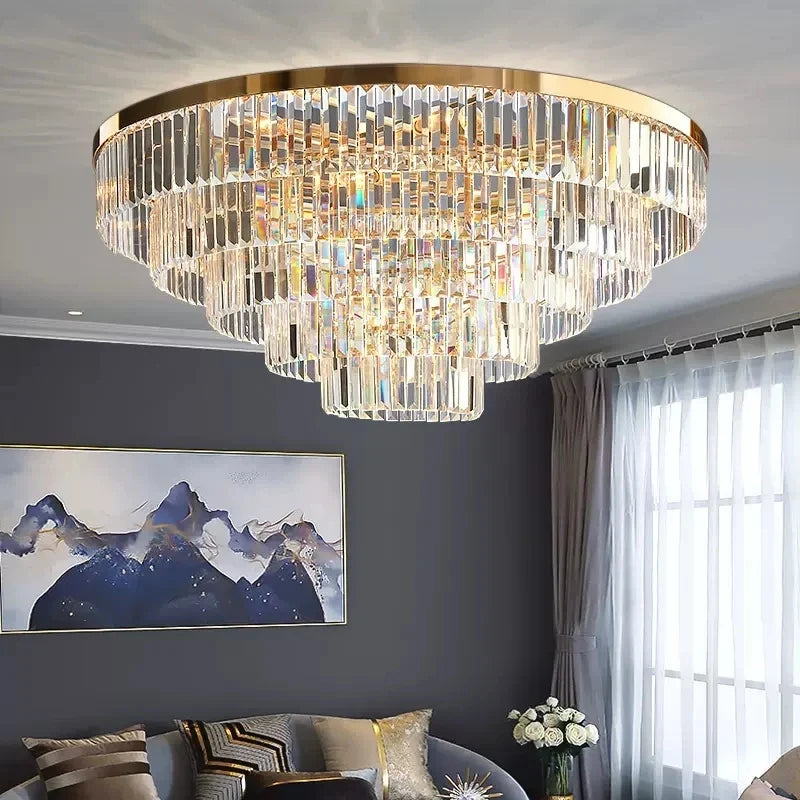Lustre — En cristal luxe pour décoration intérieure et éclairage élégant