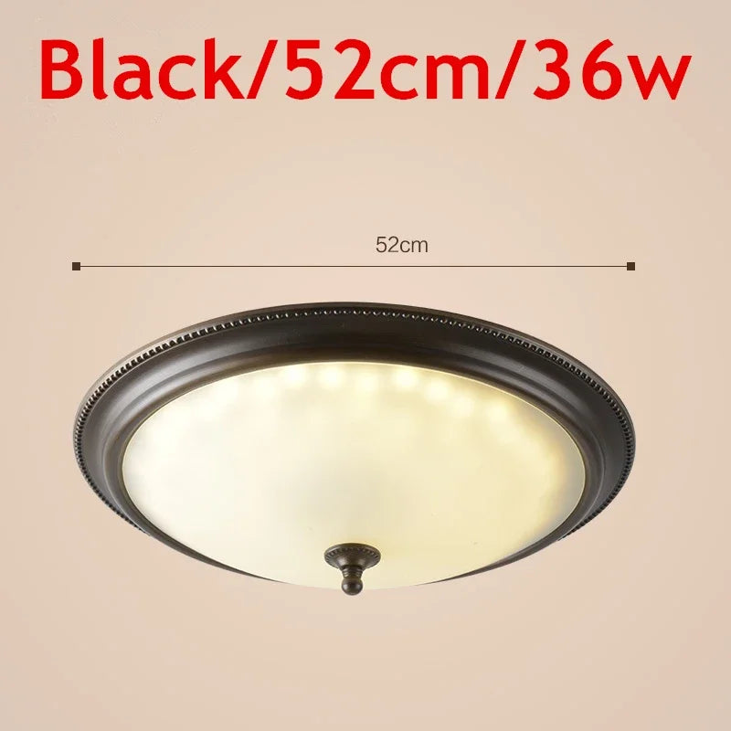 Plafonnier — Rond or/noir/Bronze plafonnier verre dépoli pour couloir salon cuisine LED lumineuse éclairage 110/220V