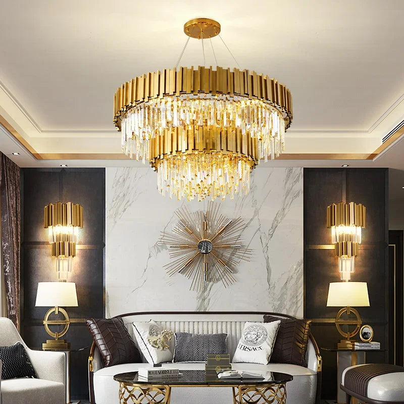 Lustre — En cristal moderne pour décoration intérieure élégante