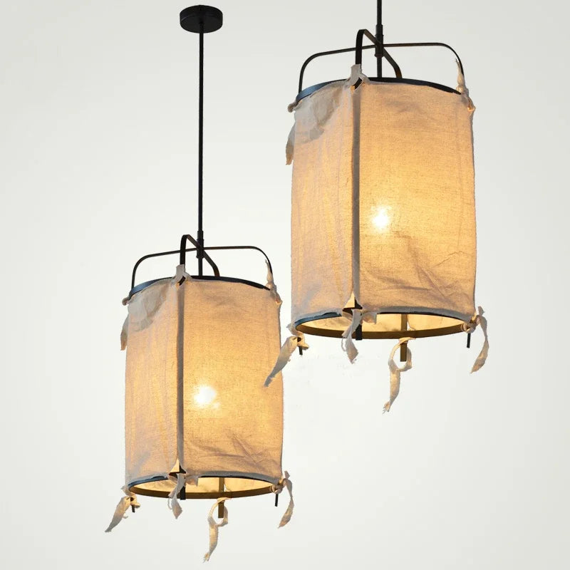 Suspension vintage zen art en lin pour décoration intérieure – Cléance Courbe