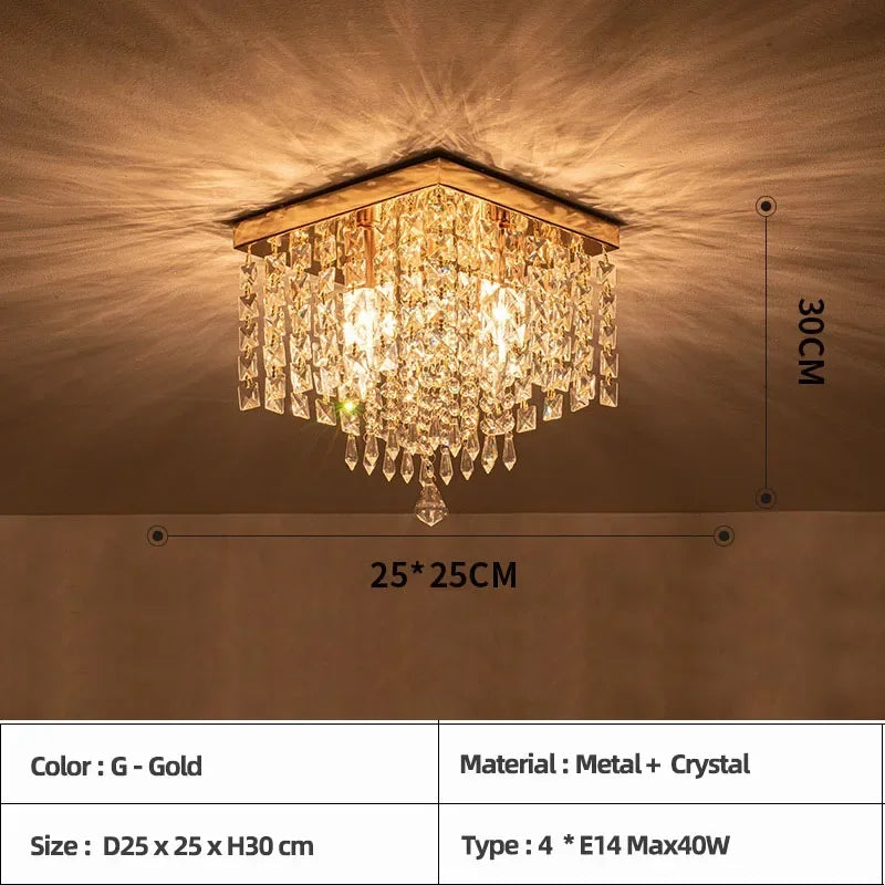 Plafonnier — LED en bois style bohème moderne avec cristal élégant