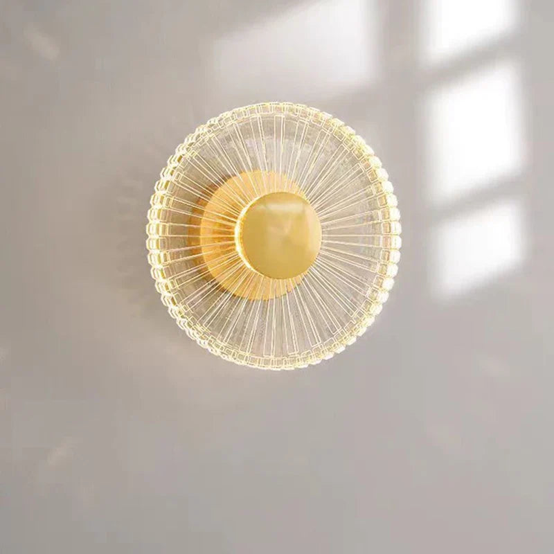 Applique murale — LED design en acrylique et laiton doré pour intérieur