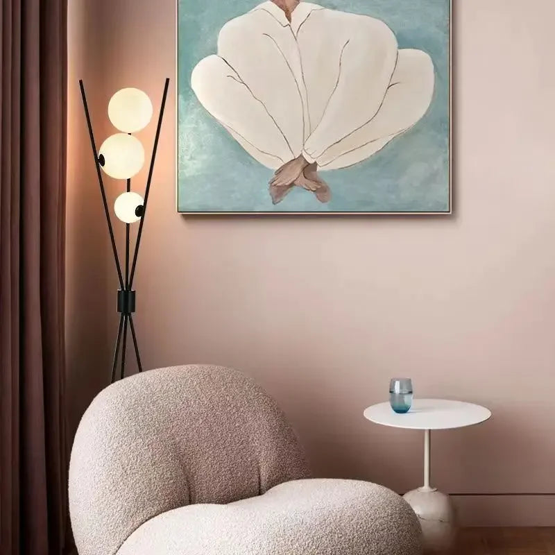 Lampadaire — LED lune boule de verre
