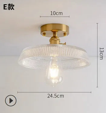 Plafonnier — Moderne japonais en verre sculpté rétro élégant