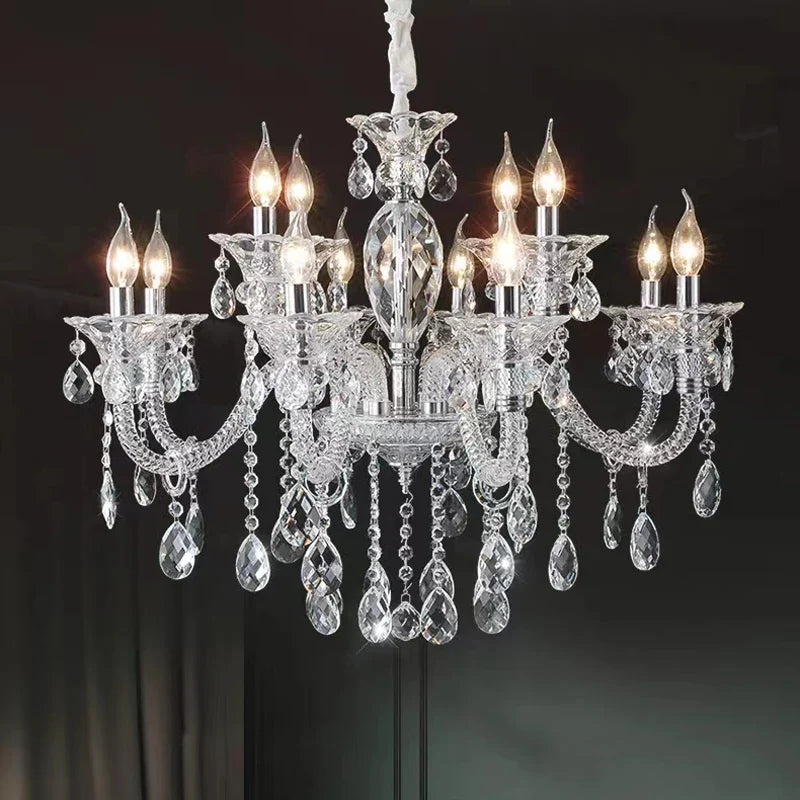 Lustre — Moderne en verre cristal pour espace de luxe