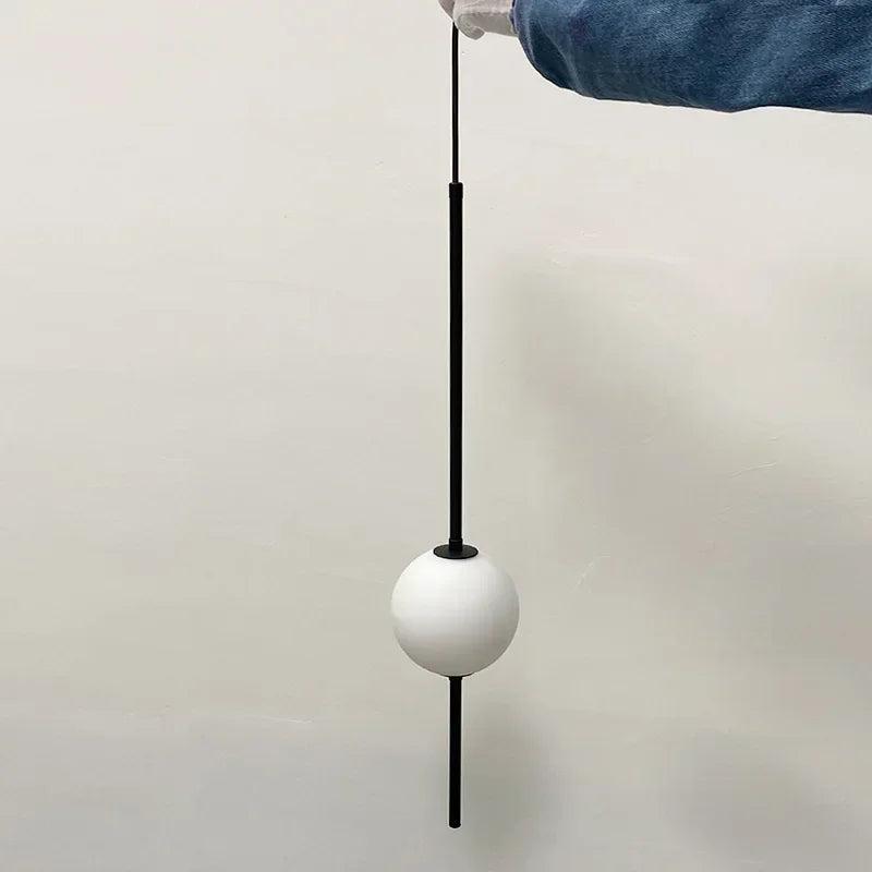 Suspension — Nordique Simple boule de verre suspension lumières salle à manger chambre décor lampe suspendue Restaurant Bar Suspension lustres éclairage