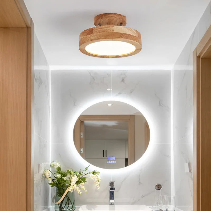 Plafonnier — En bois nordique pour couloir entrée balcon couloir vestiaire Illuminaire 3 température de couleur en bois LED allée lumière
