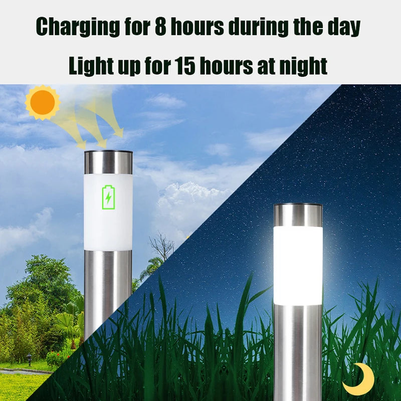 Borne solaire en acier inoxydable à allumage automatique pour allée – Inorée