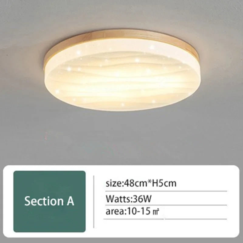 Plafonnier led minimaliste en bois massif pour entrée Naëlle Mirage - Matière Chaleureuse & Lignes Élégantes