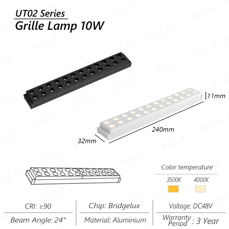 Luminaire — Rail d'éclairage magnétique ultra fin montage en surface pour magasin
