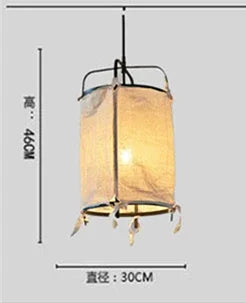 Suspension vintage zen art en lin pour décoration intérieure – Cléance Courbe