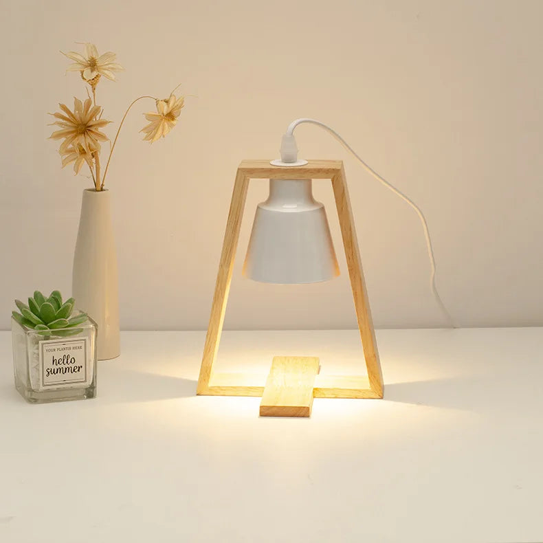 Lampe chauffe-bougie bois nordique 110/230V éclairage intérieur