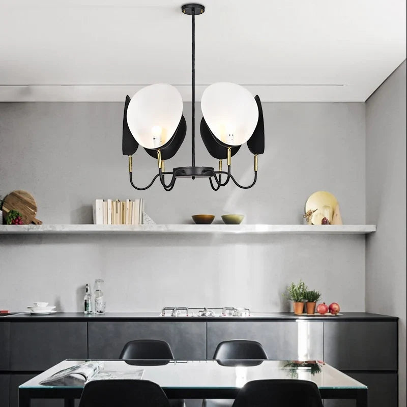 Lustre — Postmoderne nordique à 6 têtes design contemporain pour intérieur
