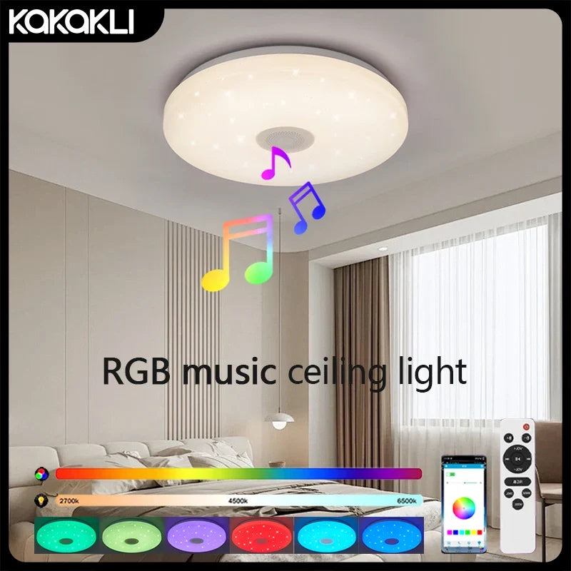 Plafonnier led intelligent avec musique et télécommande Ernest Interlude en Acrylique - Un Accent Raffiné au Quotidien
