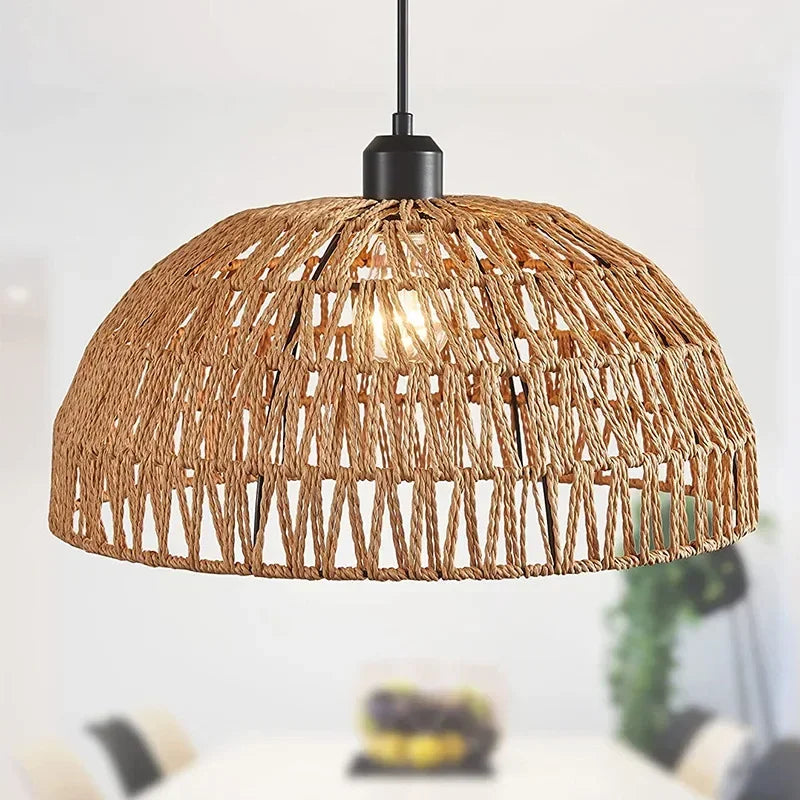 Lustre Japonais Zélie Brume en Corde de Chanvre