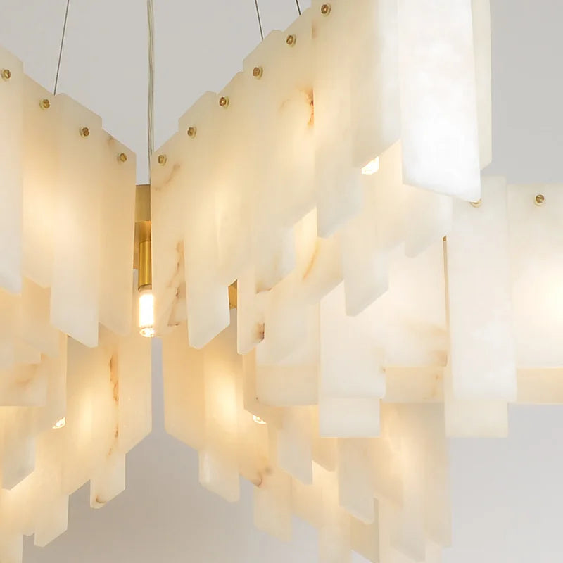 Lustre — Design moderne en marbre naturel espagnol LED