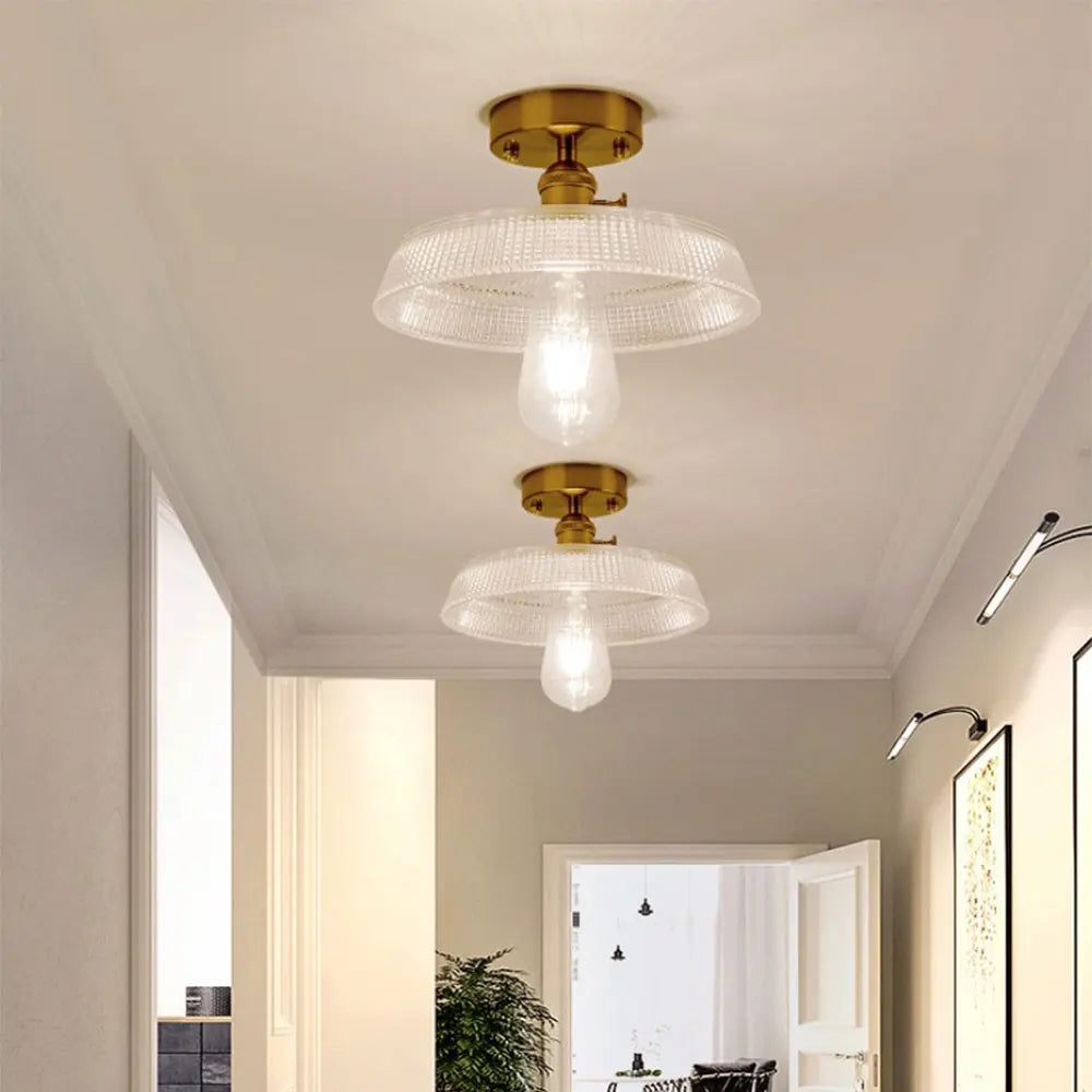 Plafonnier — Moderne japonais en verre sculpté rétro élégant