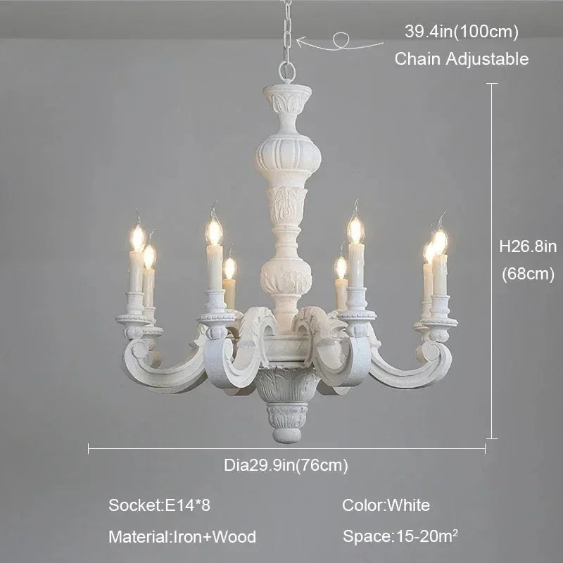 Lustre — Romain en bois sculpté rétro pour décoration élégante