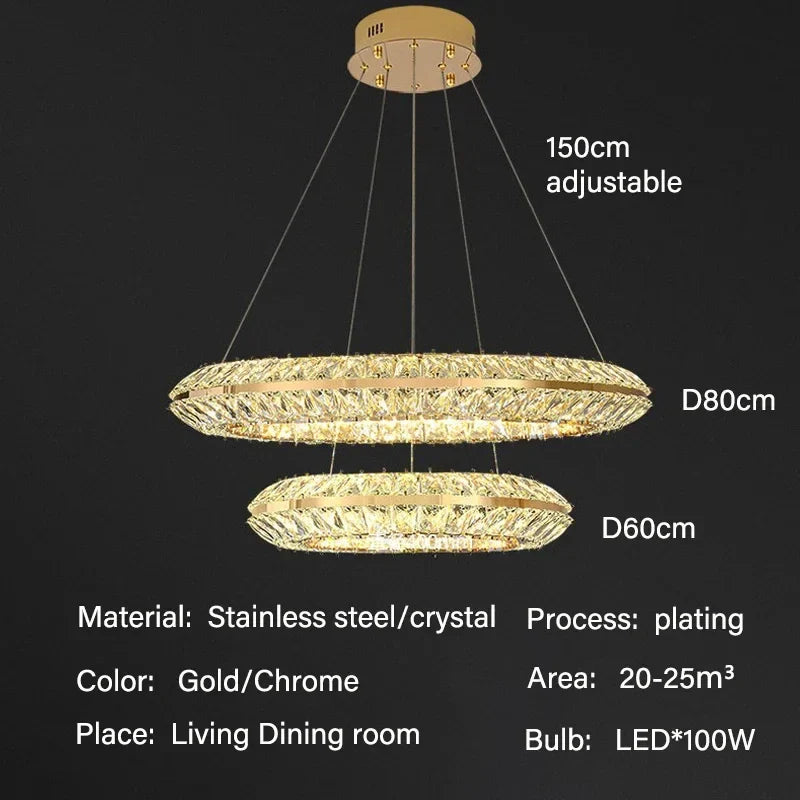 Lustre — De luxe en cristal LED pour hôtel et bar