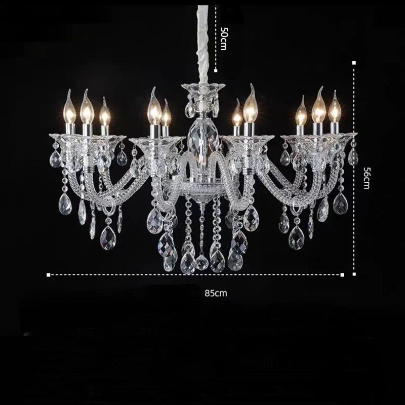 Lustre — Moderne en verre cristal pour espace de luxe