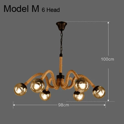 Suspension Industrielle Sacha Rivage en Corde — Tête M6 / 85V-265V