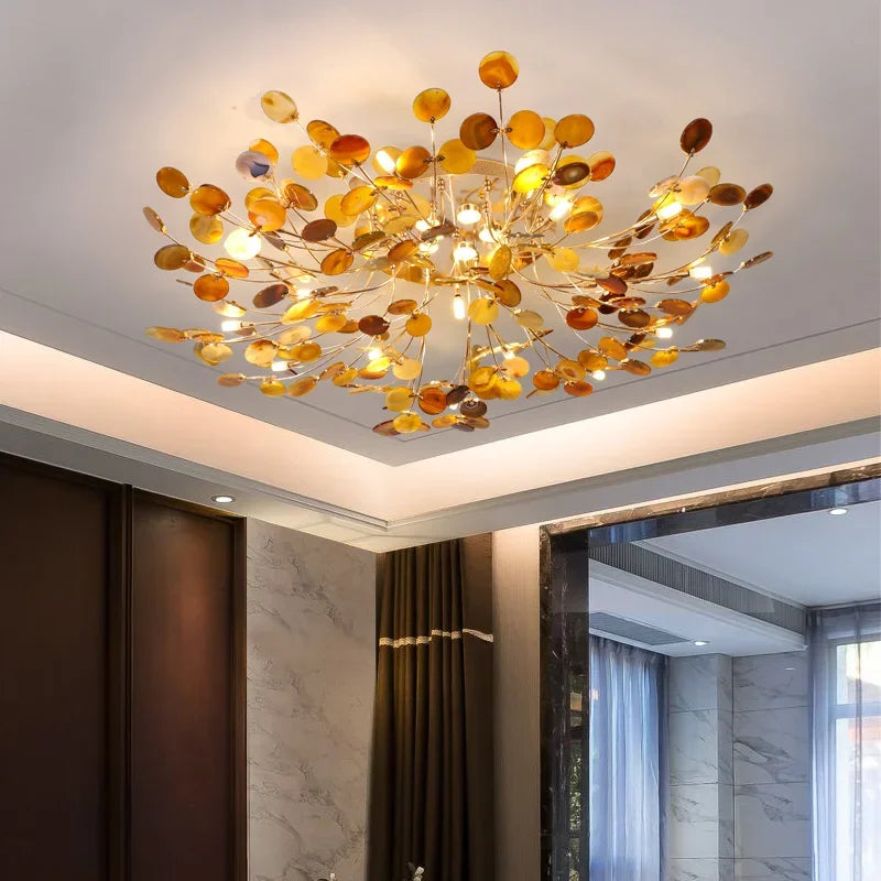 Plafonnier nordique en Agate de Jade naturel Gautier Horizon - Simplicité du Design & Décor Raffiné