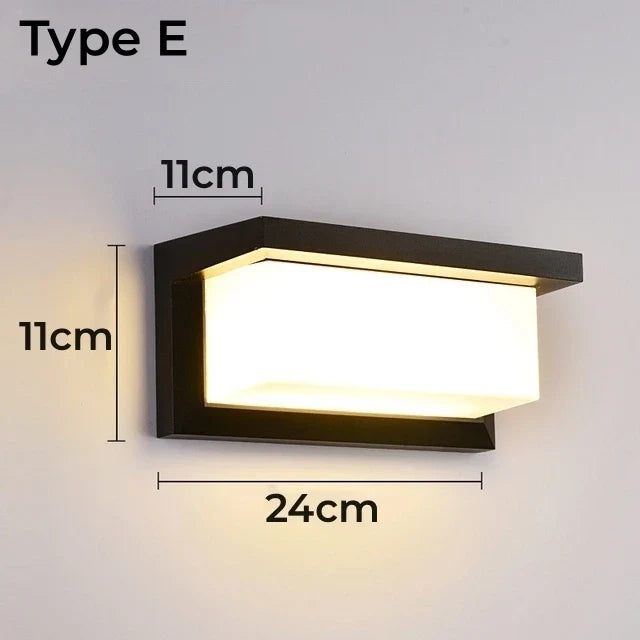 Applique murale — LED applique extérieure en plastique/aluminium porte d'entrée étanche IP65 applique jardin Patio terrasse maison luminaire mural