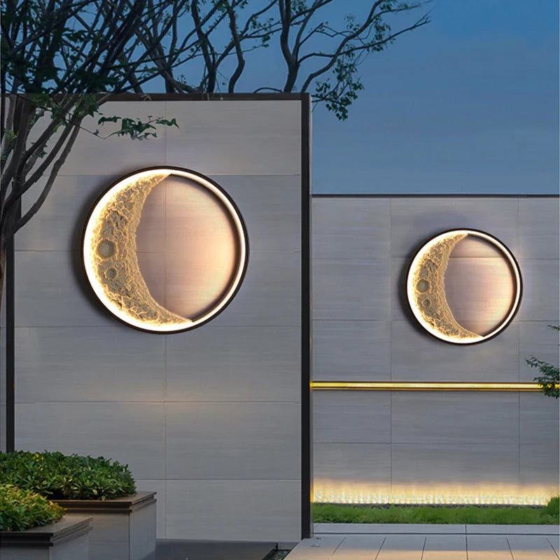 Applique murale — Nouvelle applique murale lune LED étanche moderne extérieur jardin résine