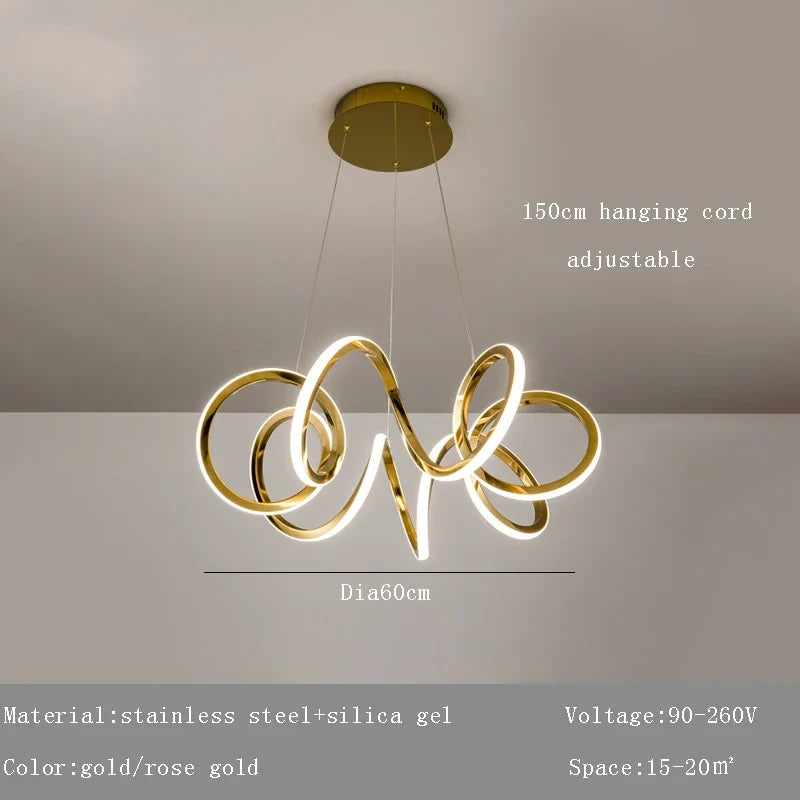 Lustre — Moderne 	 avec lampes LED suspendues en silicone