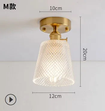 Plafonnier — Moderne japonais en verre sculpté rétro élégant