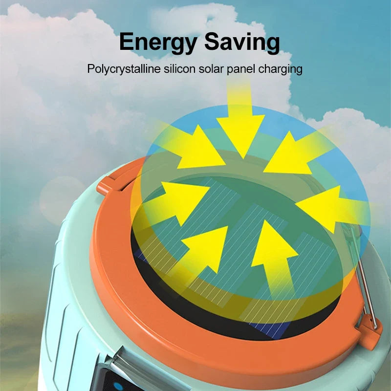 lampe de camping solaire led étanche rechargeable pour activités en extérieur