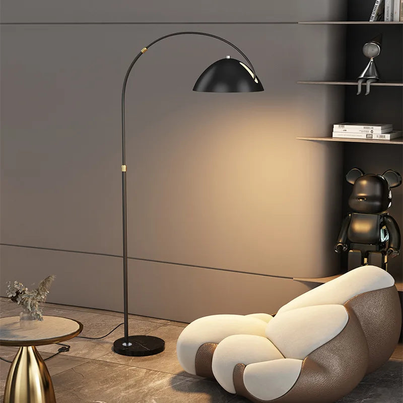 Lampadaire arc en métal chromé moderne minimaliste – Lioris Orée