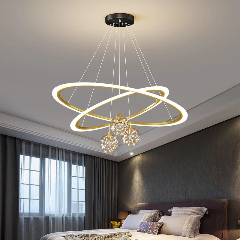 Lustre — En verre étoilé design moderne pour éclairage intérieur