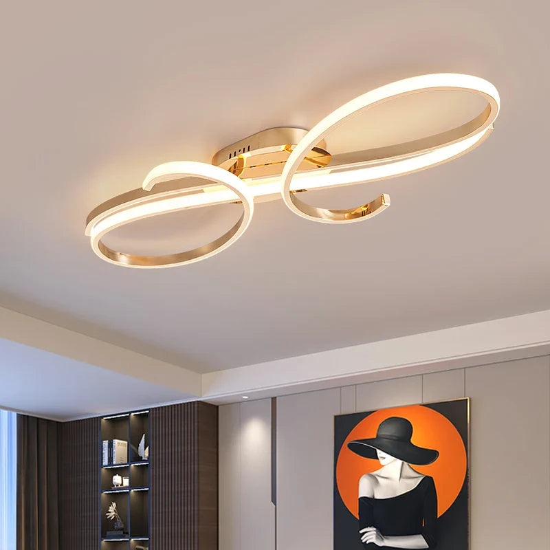 Plafonnier — LED moderne plaqué pour salon chambre couloir Foyer salle d'étude lustres de plafond intérieur maison