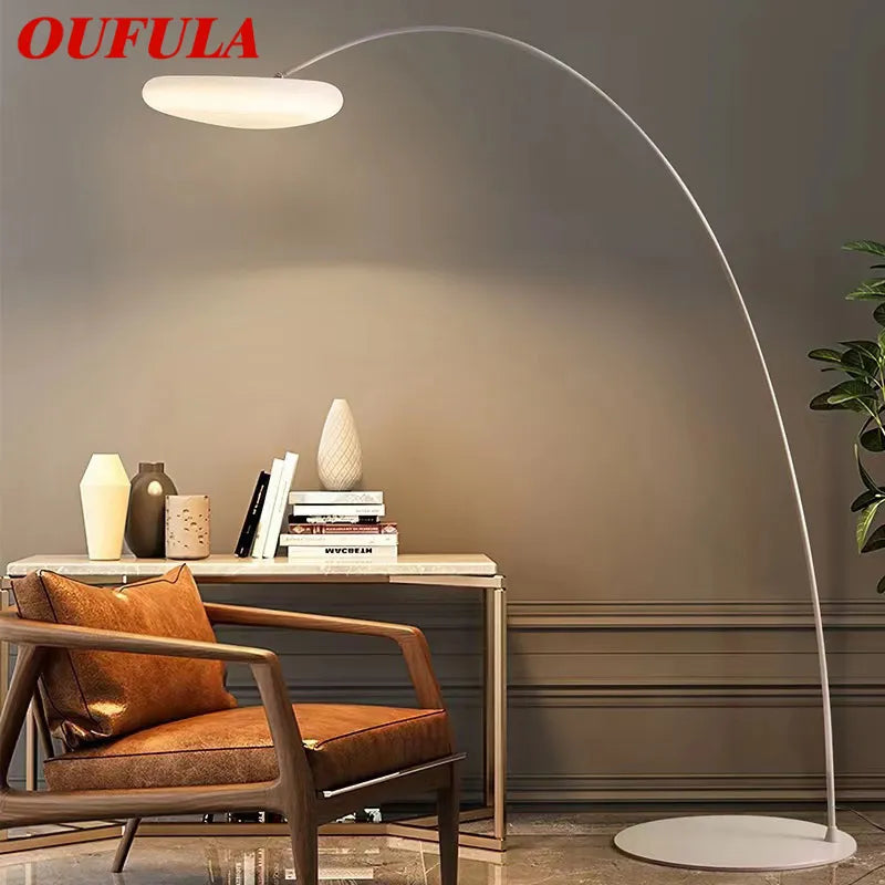 Lampadaire — OUFULA pêche lampadaire nordique moderne famille salon à côté du canapé créatif nuage LED décoratif lampe sur pied