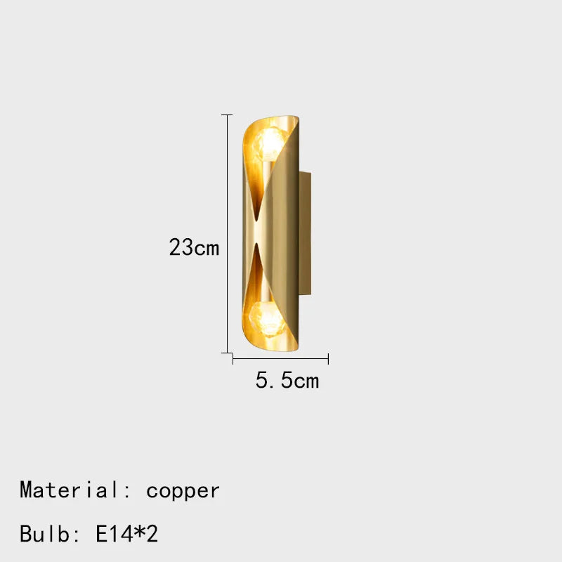 Applique murale — LED moderne en cuivre pour intérieur élégant