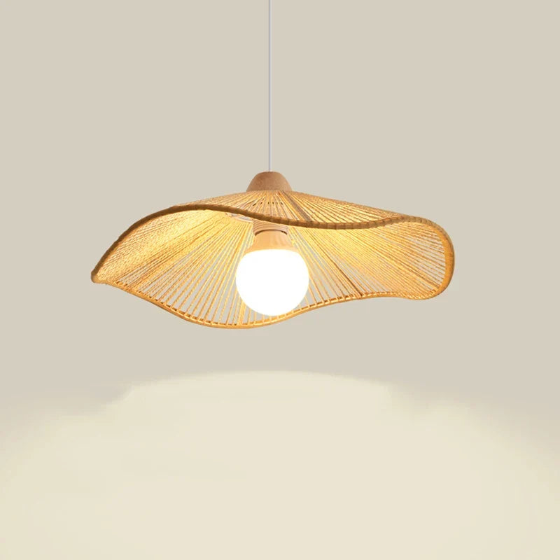 Lustre Wabi-sabi Joséphine Brume en Corde de Chanvre