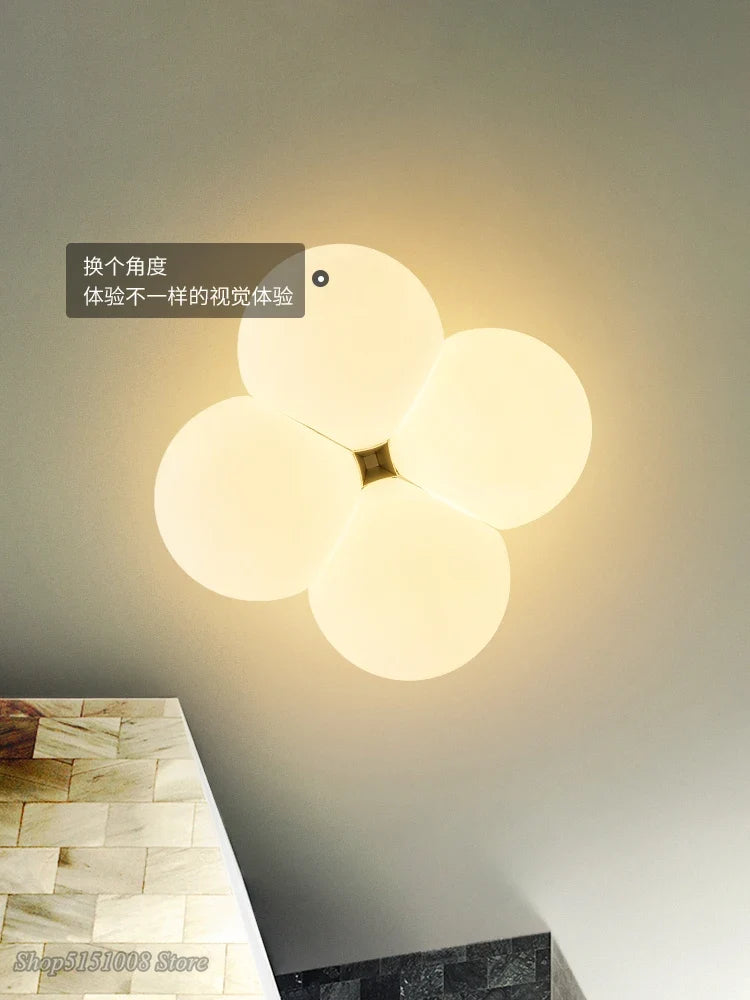 Plafonnier — Nordique minimaliste LED plafonnier chambre salon moderne chaud chambre d'enfants lampe créative acrylique lampe nuage art lustre
