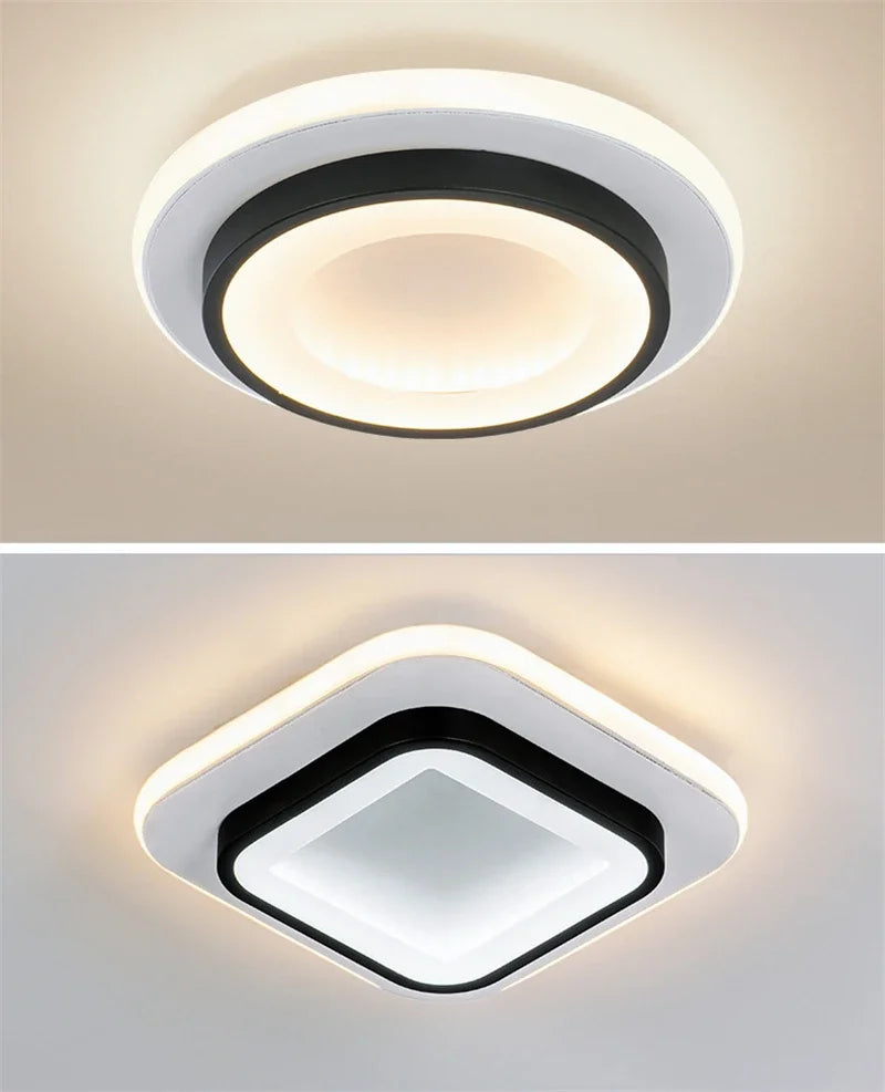 Plafonnier moderne à leds design rond ou carré pour décoration intérieure Léna Quintette - Courbes Douces & Décor Équilibré