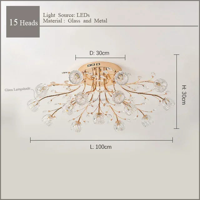Plafonnier moderne en cristal pour un éclairage luxueux Marceau Dessin - Reflets Étincelants & Décor Élégant