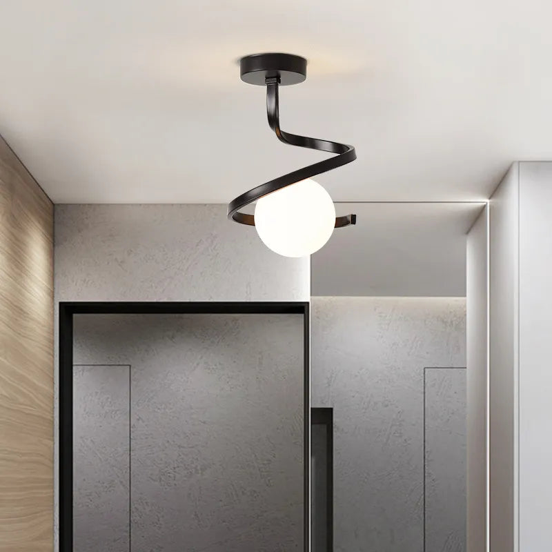 Plafonnier — LED nordique boule verre