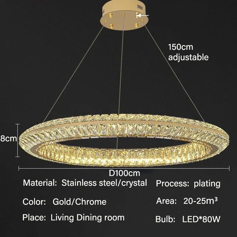 Lustre — De luxe en cristal LED pour hôtel et bar