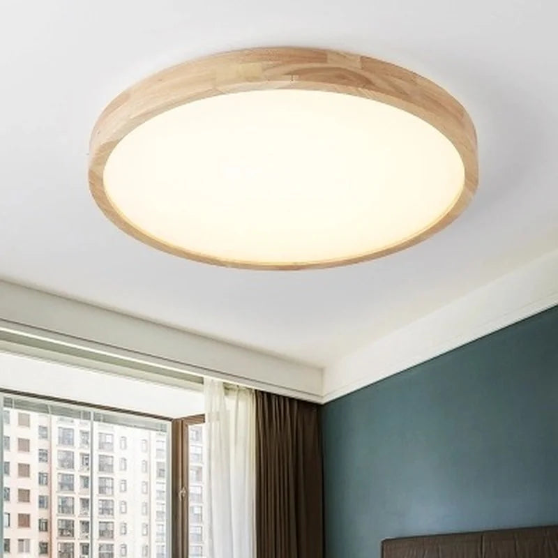 Plafonnier led moderne avec télécommande pour intérieur polyvalent Milène Lisière en Bois - Le Charme du Bois au Quotidien