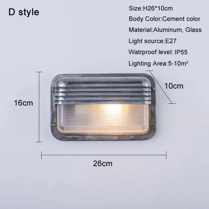 Applique murale — LED rétro imperméable en aluminium idéale pour extérieur et intérieur