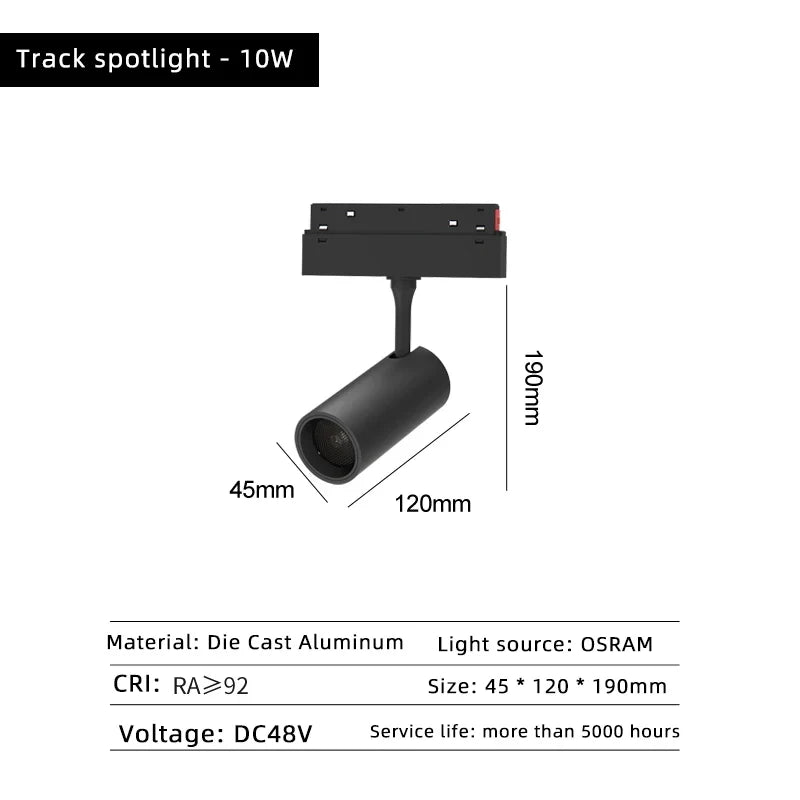 lampe led magnétique intensité variable sans bordure rails surface zigbee