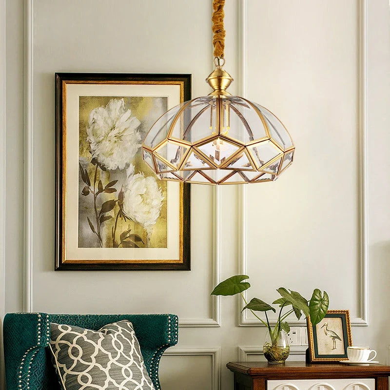 Plafonnier en cuivre style américain moderne pour intérieur créatif et simple Auguste Rondeau - Reflets Chaleureux & Décor Raffiné