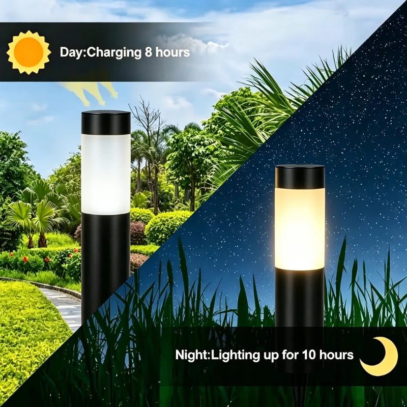 Borne solaire en acier inoxydable pour jardin et allée, IP65 – Stéliane